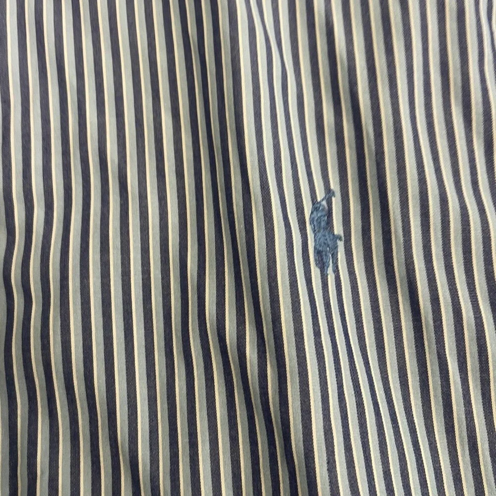 Polo Ralph Lauren‎ Ellington Mens XL Blue White Striped Cotton Button Down Shirt
